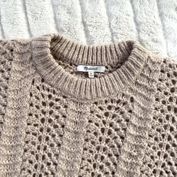 Madewell Windemere Pointelle Pullover Sweater (Pink/Mauve) XS - Picture 4 of 9